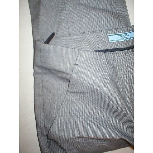 New 28 x 25 Womens Designer Prada Milano Pants 38 2 Crop Gray Black White Slacks - Picture 6 of 11